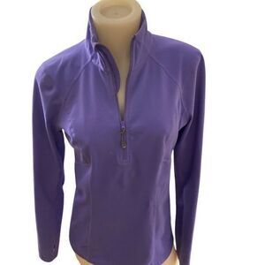 Zella Quarter Zip Top - S purple , polyester spandex